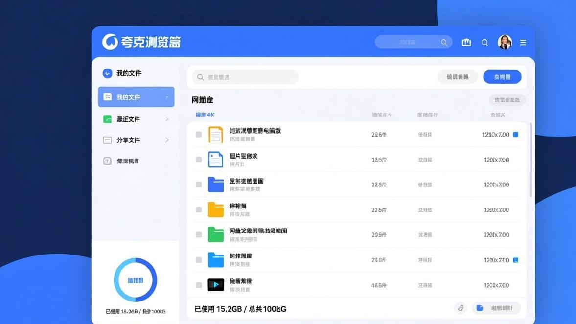 夸克浏览器电脑版网盘管理界面截图